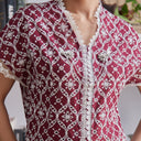 Celina Lengan Pendek - Mandalas Atasan Kebaya Wanita Outer Katun Bordir Modern - Mandalas