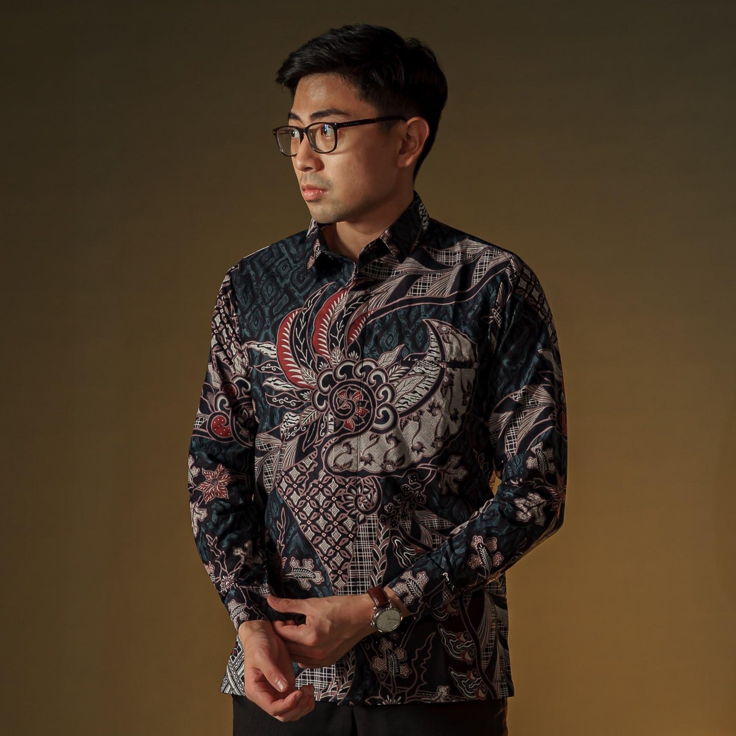 Angsabu - Mandalas Premium Men's Long Sleeve Batik Shirt
