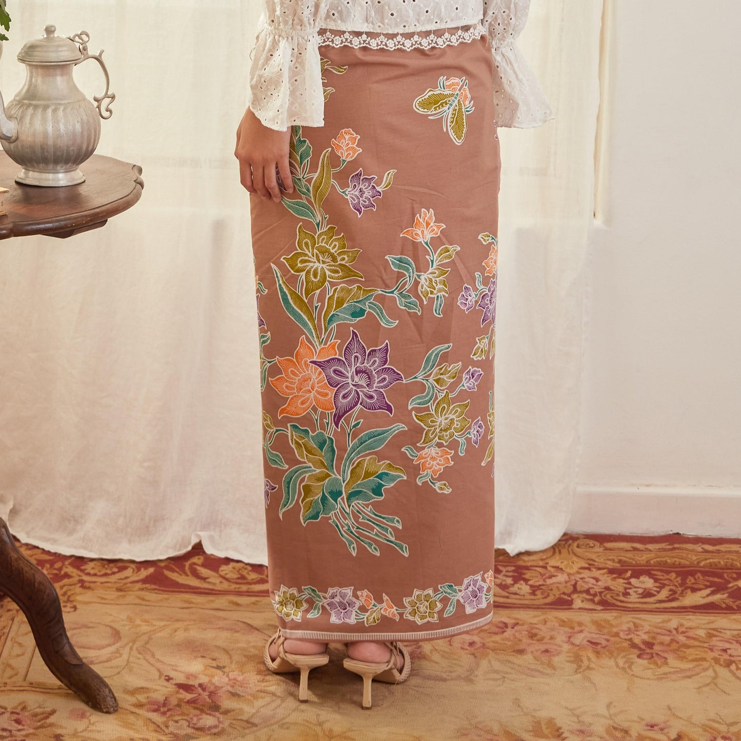 Kalyana Brown - Mandalas Rok Lilit Batik Premium Wanita