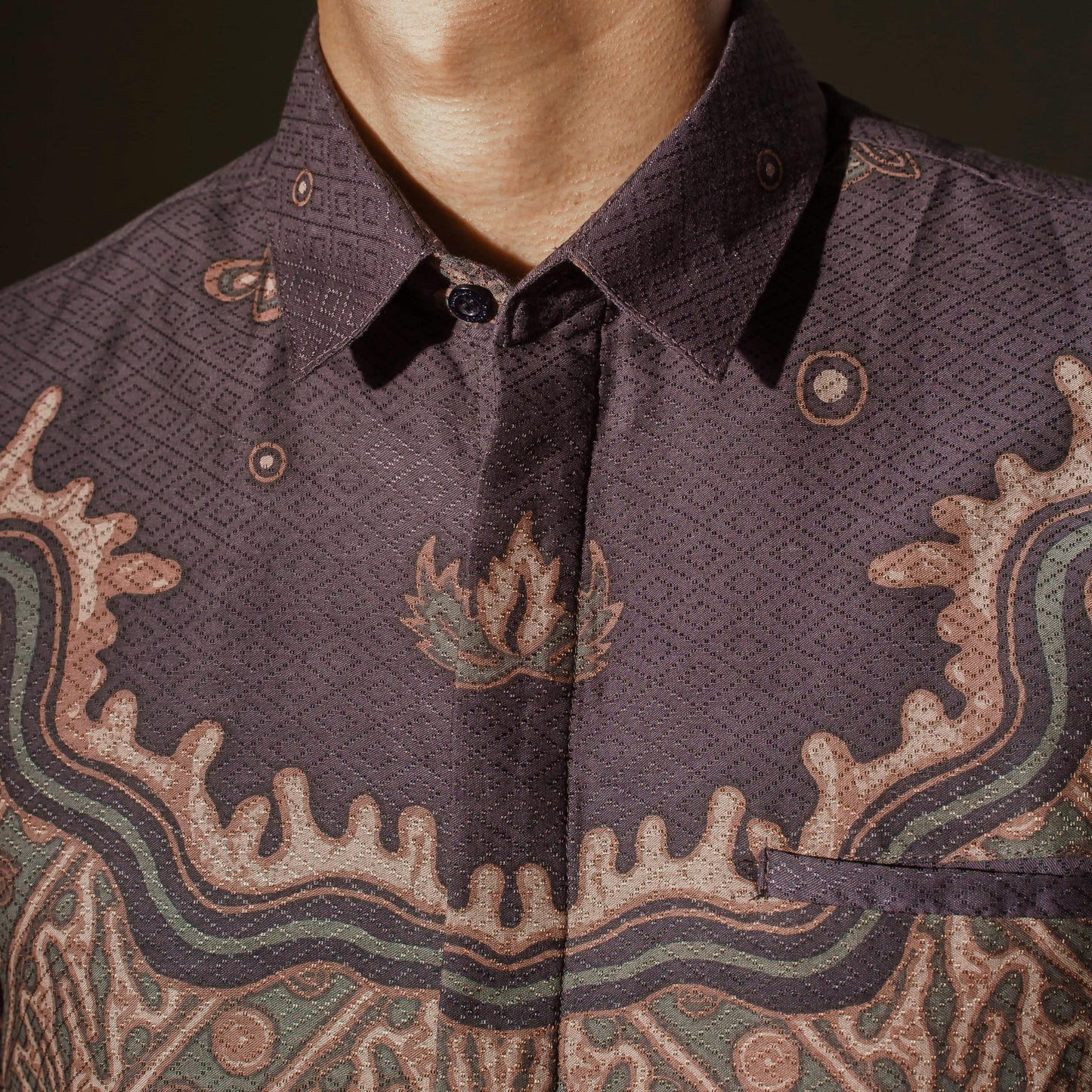 Sindoro - Mandalas Premium Men's Long Sleeve Batik Shirt