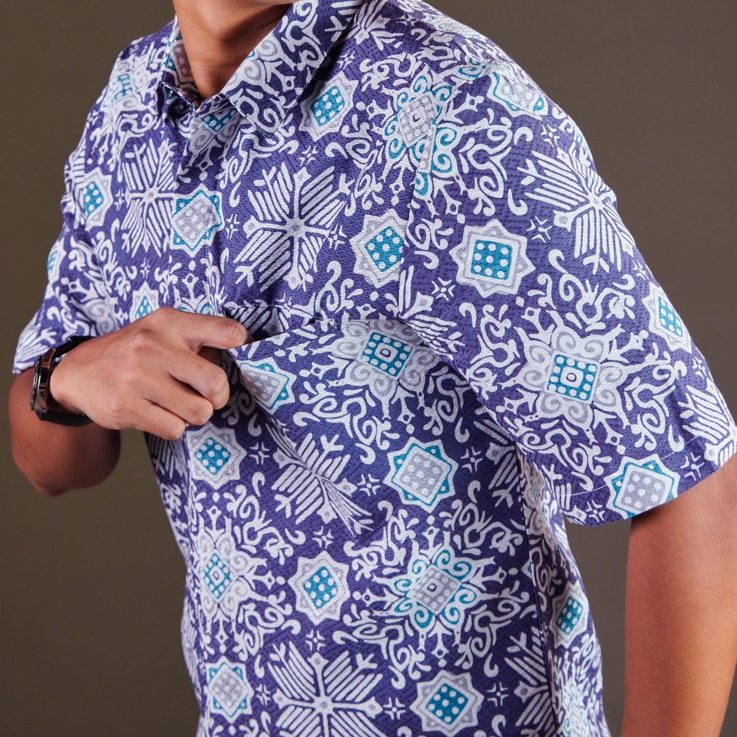 Edur - Mandalas Premium Men's Short Sleeve Batik Shirt
