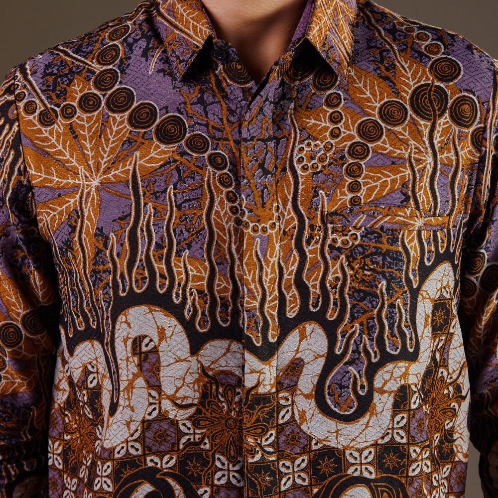 Firelac - Mandalas Premium Men's Long Sleeve Batik Shirt