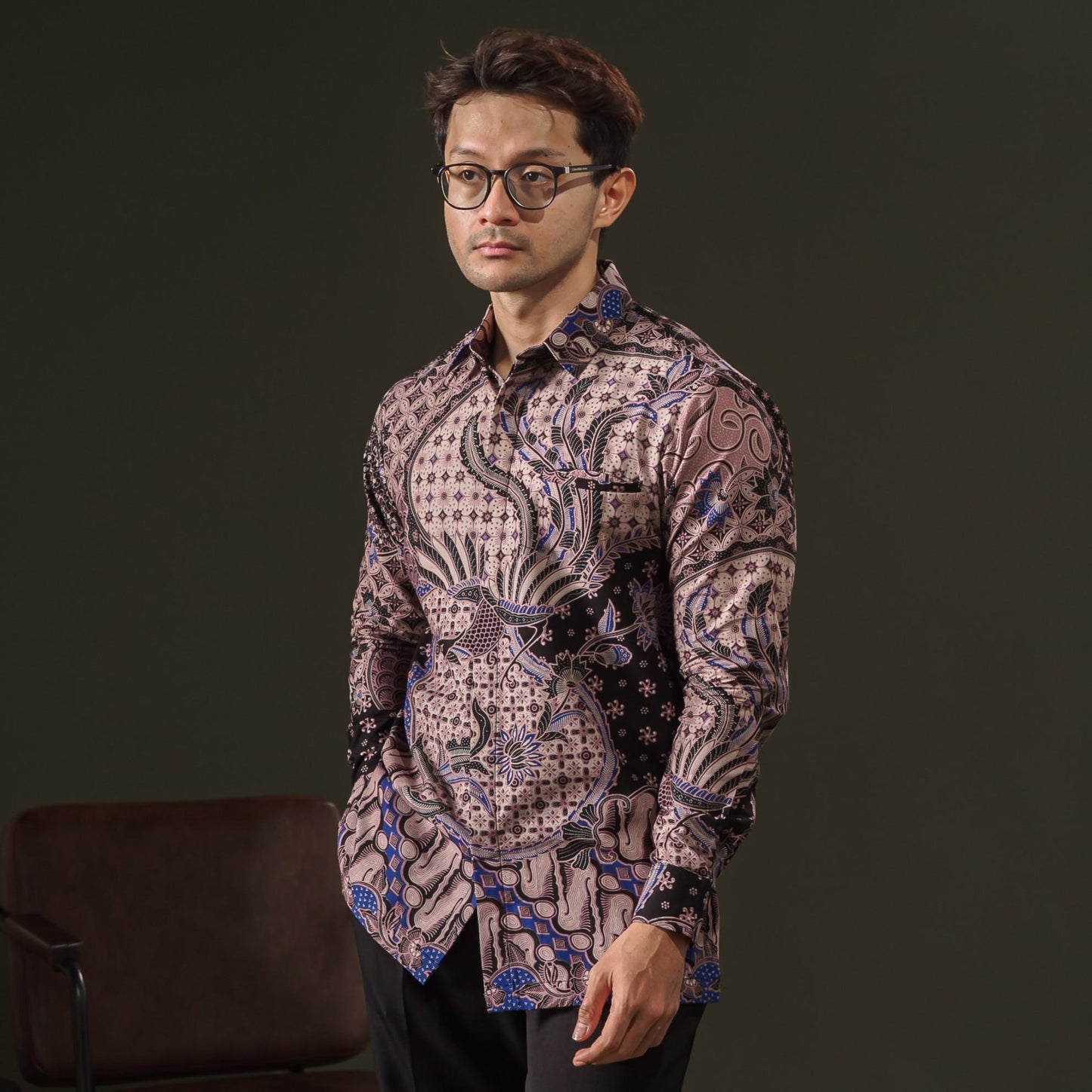 Meikasa - Mandalas Premium Men's Long Sleeve Batik Shirt