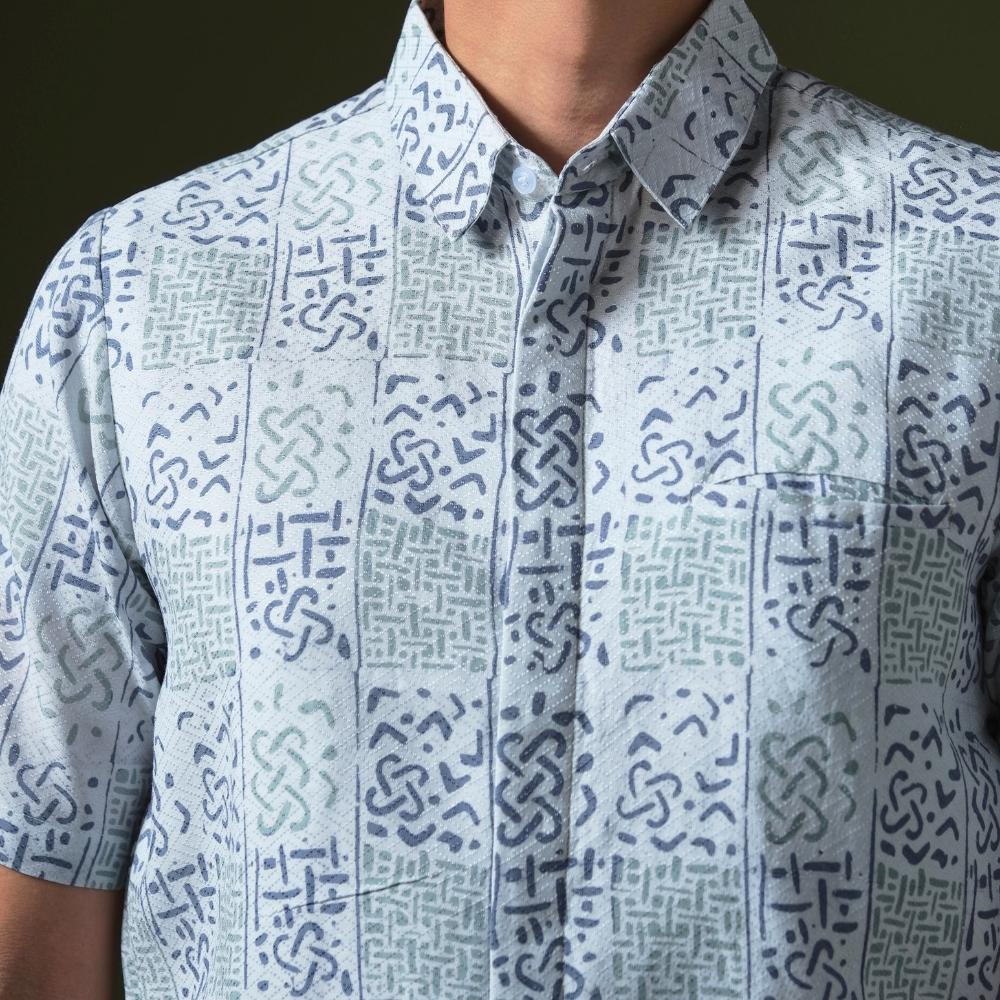 Galatos - Mandalas Premium Men's Short Sleeve Batik Shirt