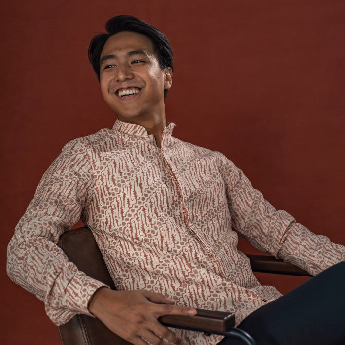 Yassir - Mandalas Koko Premium Men's Long Sleeve Batik Shirt