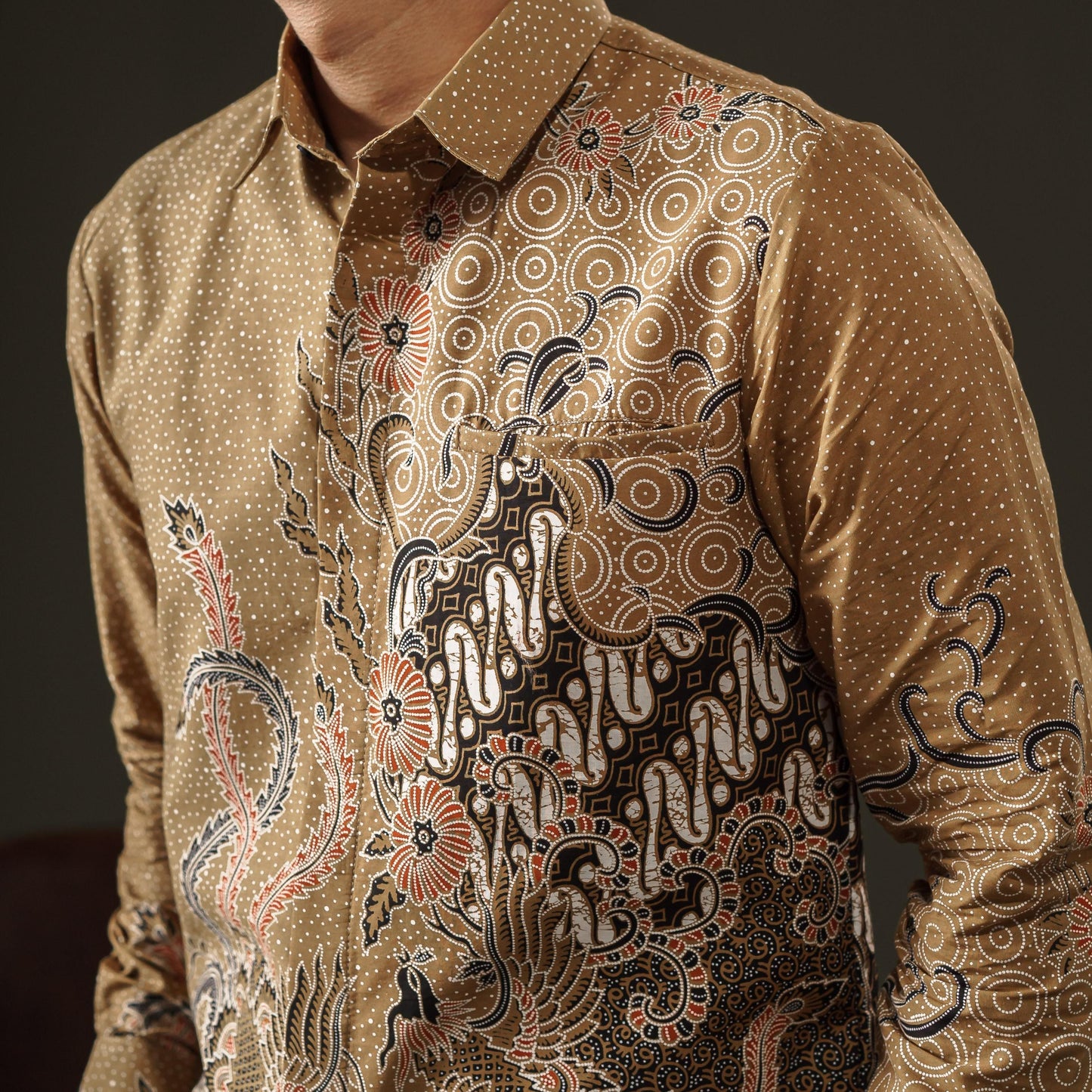 Tojaya - Mandalas Premium Men's Long Sleeve Batik Shirt