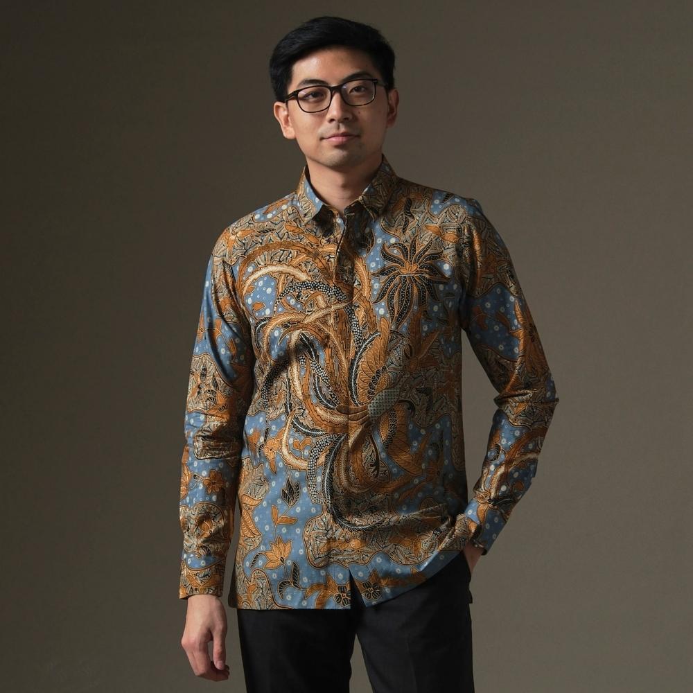 Guravin - Mandalas Premium Men's Long Sleeve Batik Shirt