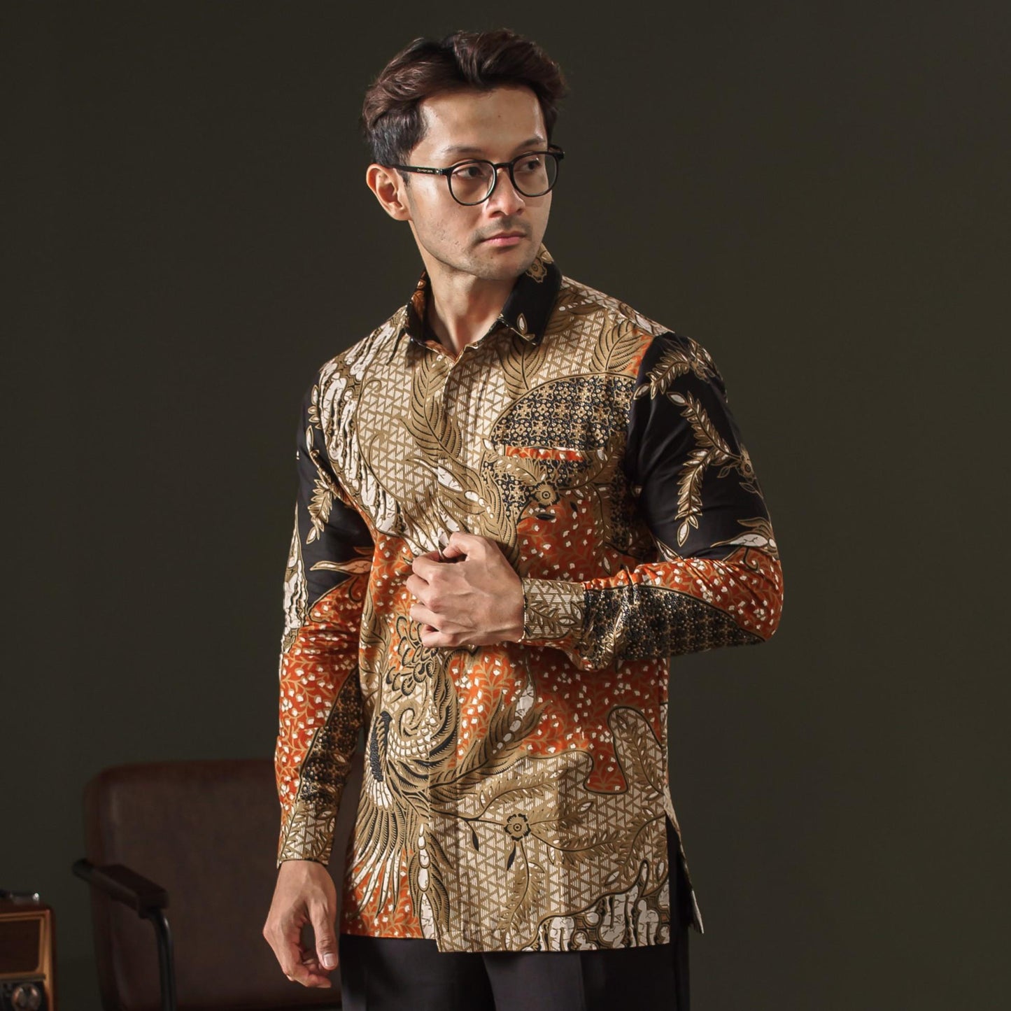 Ardapana - Mandalas Premium Men's Long Sleeve Batik Shirt