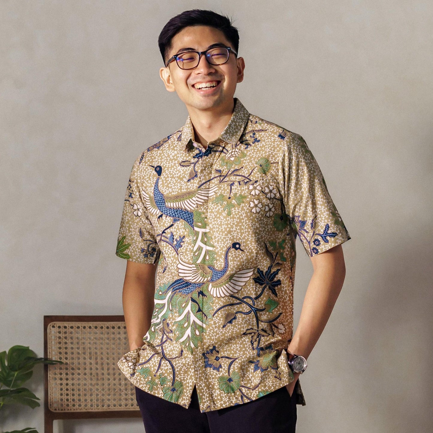 Tridanta - Mandalas Premium Men's Short Sleeve Batik Shirt