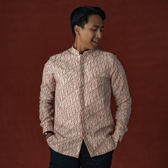 Yassir - Mandalas Koko Premium Men's Long Sleeve Batik Shirt