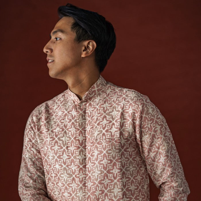 Sajjan - Mandalas Koko Premium Men's Long Sleeve Batik Shirt