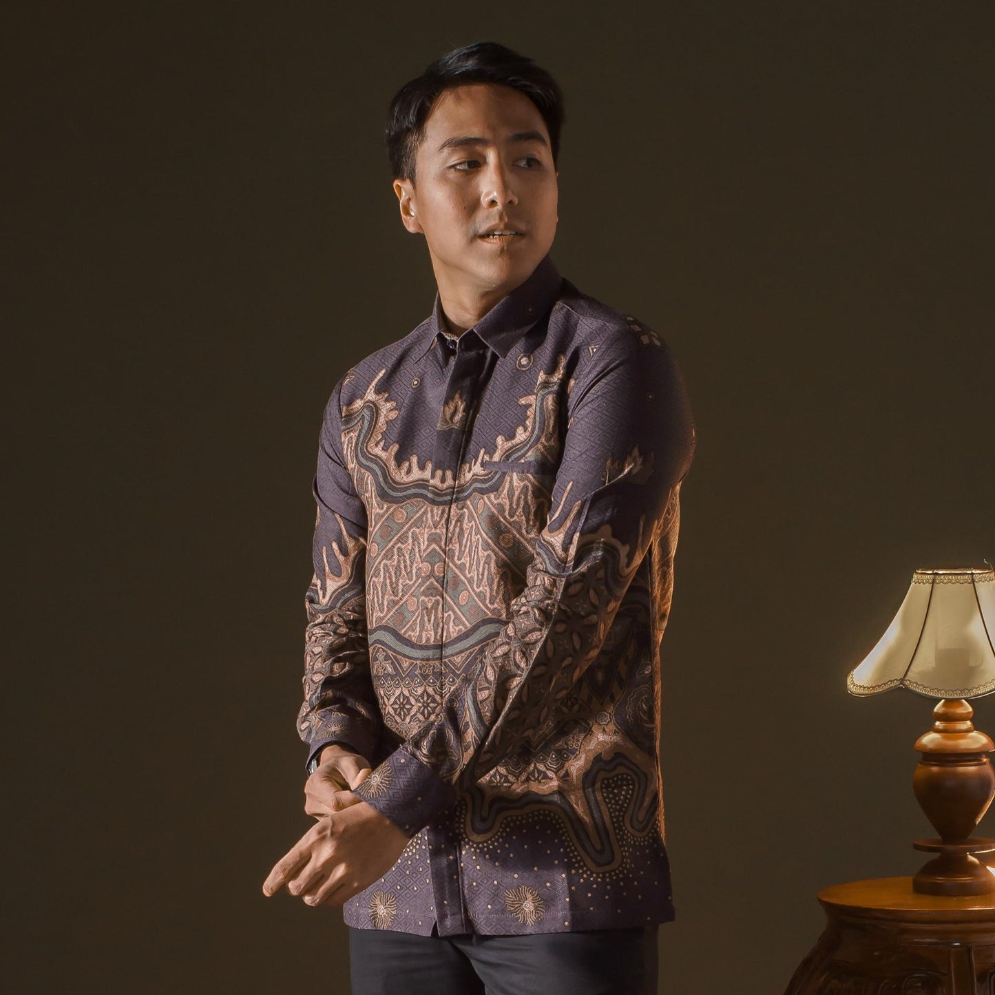Sindoro - Mandalas Premium Men's Long Sleeve Batik Shirt