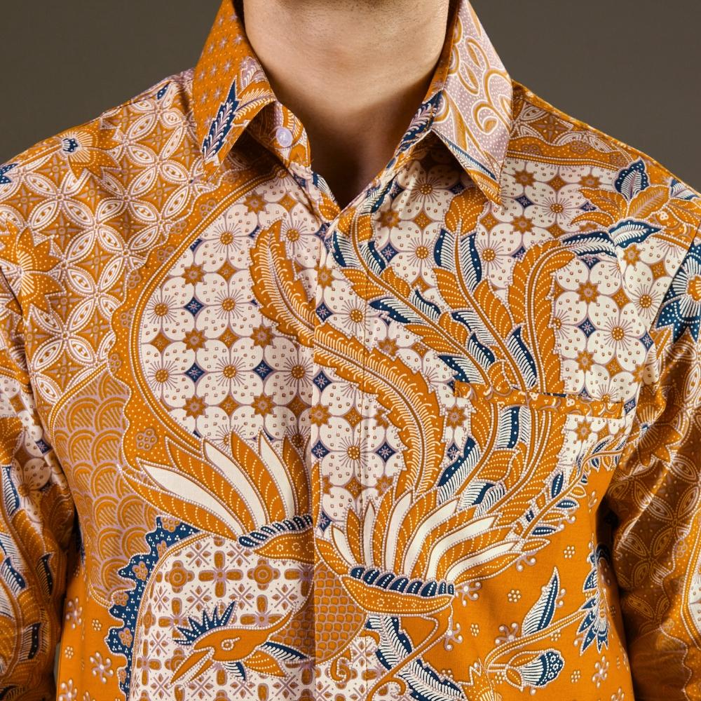 Meirine - Mandalas Premium Men's Long Sleeve Batik Shirt