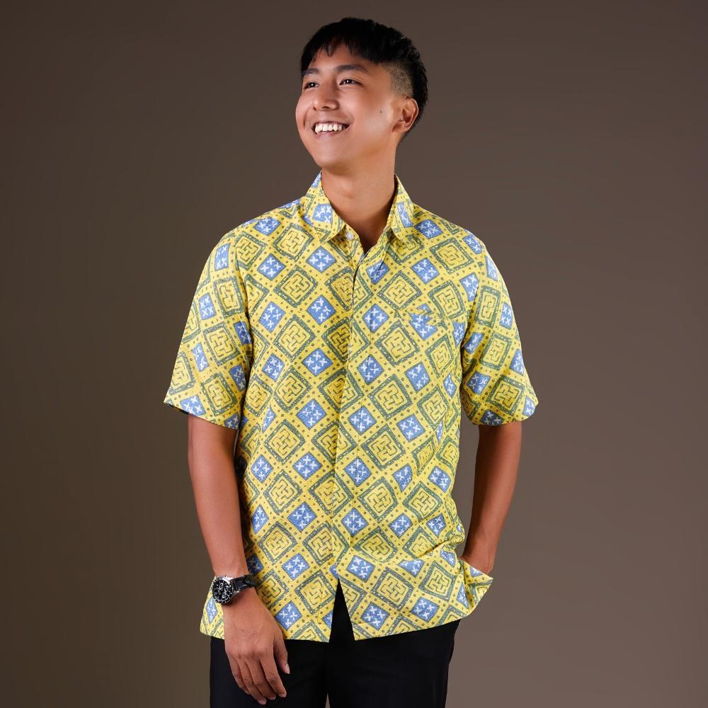 Adaning - Mandalas Premium Men's Short Sleeve Batik Shirt