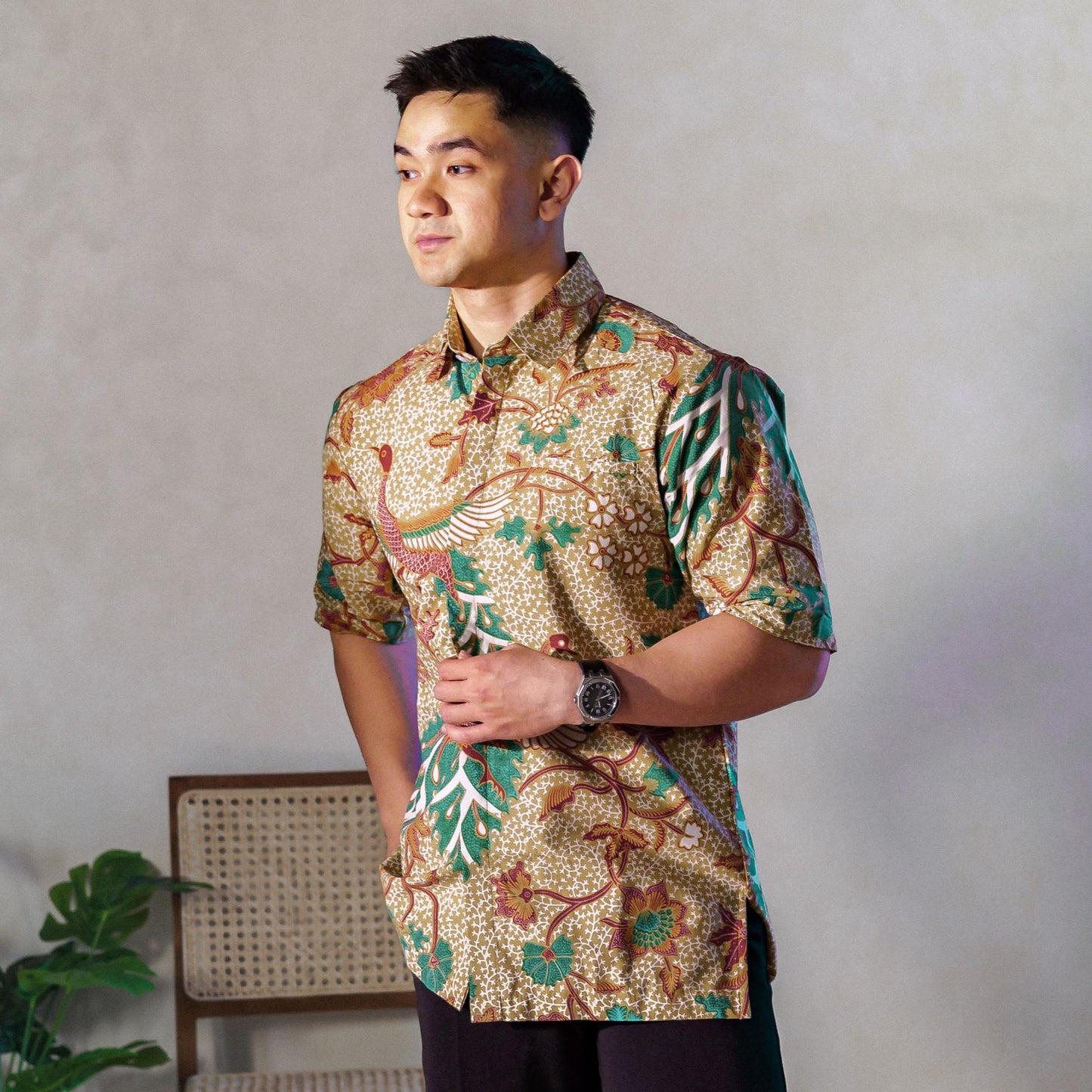 Trialon - Mandalas Premium Men's Short Sleeve Batik Shirt