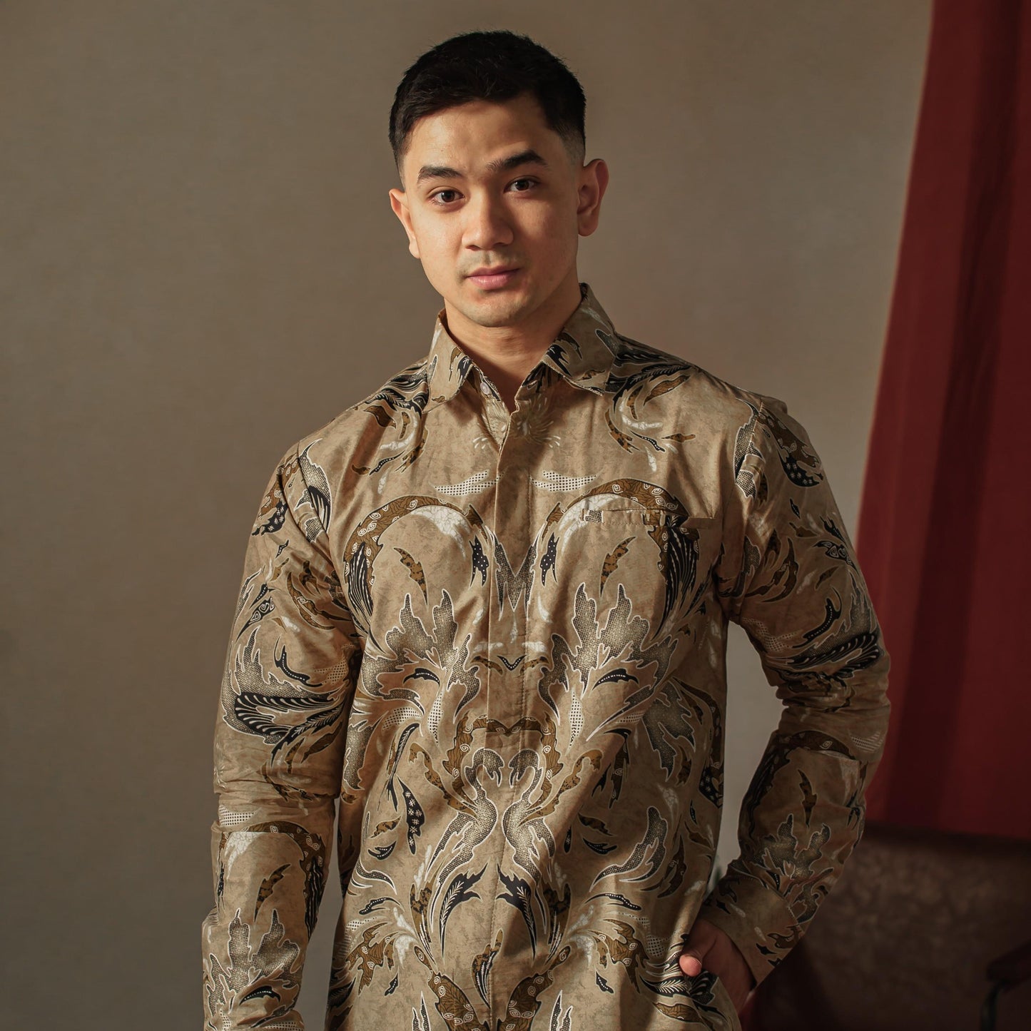 Masaki - Mandalas Premium Men's Long Sleeve Batik Shirt