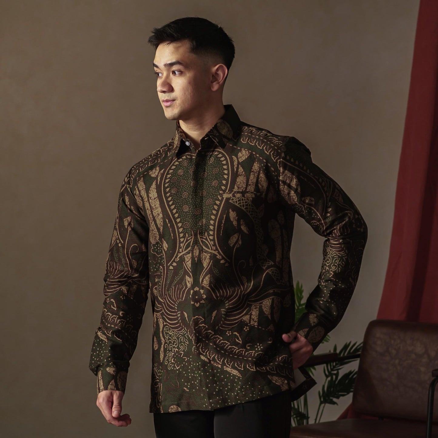 Tritasan - Mandalas Premium Men's Long Sleeve Batik Shirt