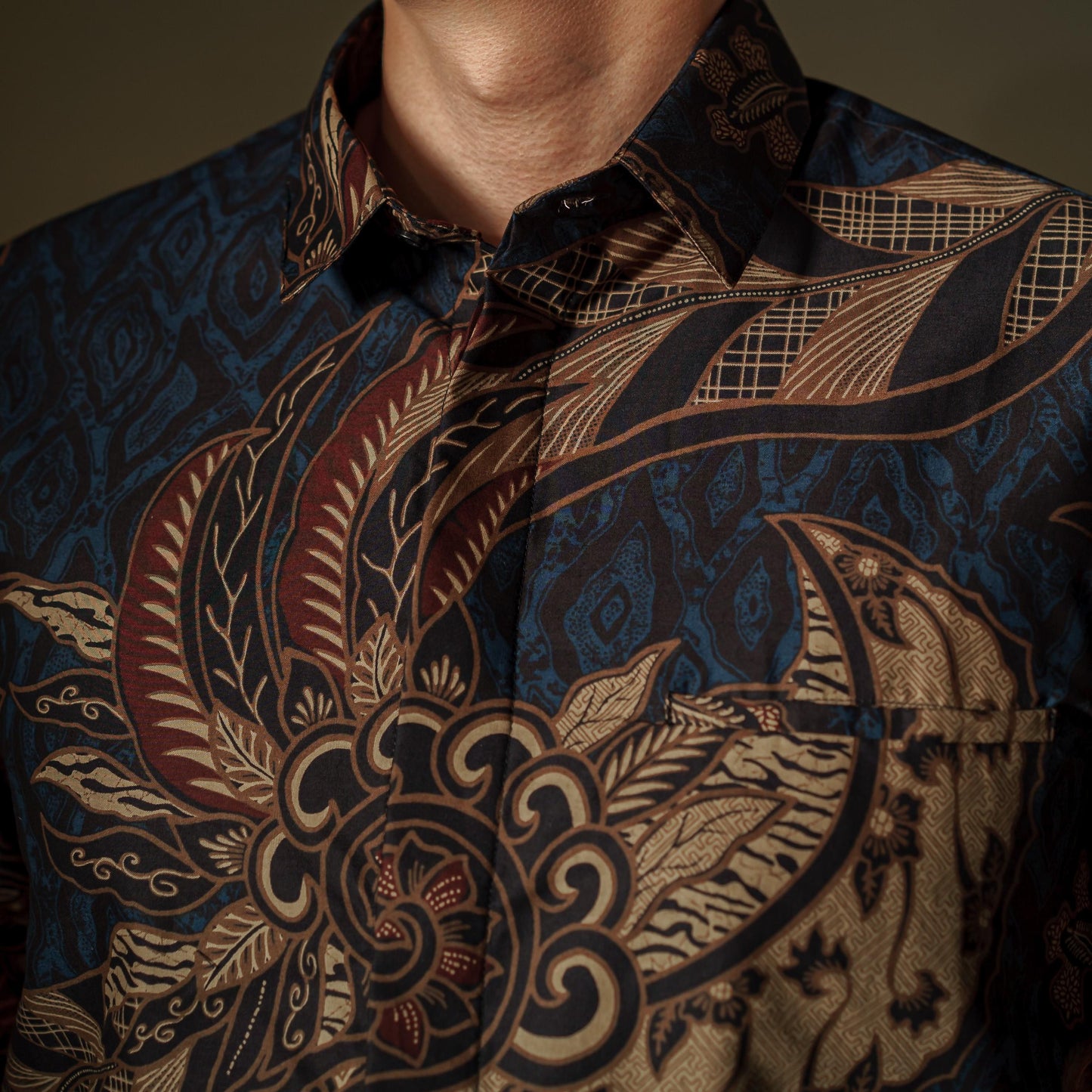 Angsavi - Mandalas Premium Men's Long Sleeve Batik Shirt