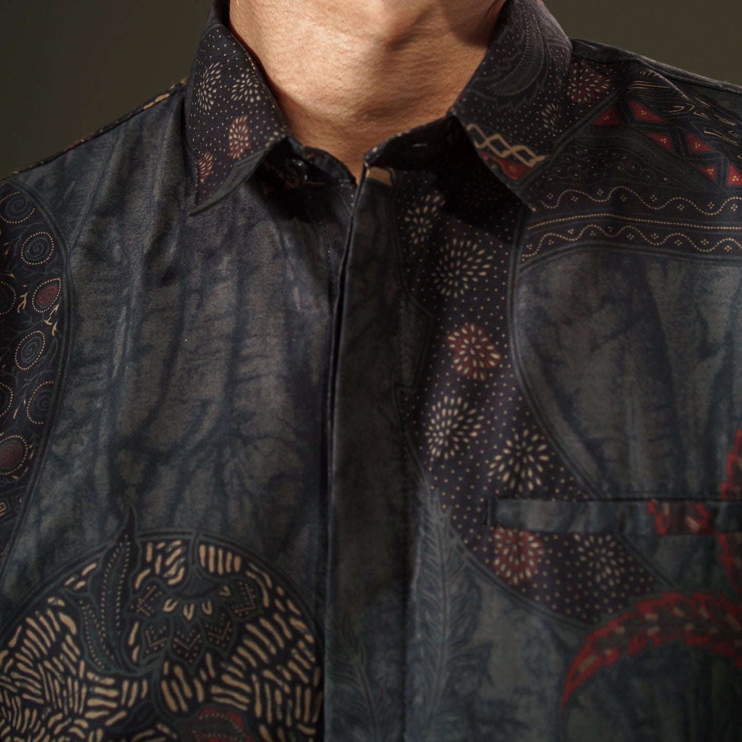 Seidon - Mandalas Premium Men's Long Sleeve Batik Shirt
