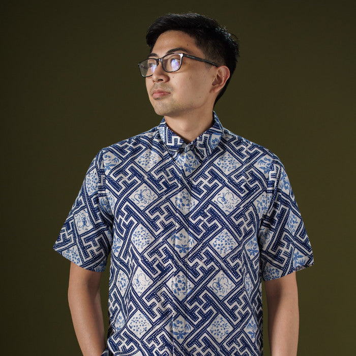 Swasi - Mandalas Premium Men's Short Sleeve Batik Shirt