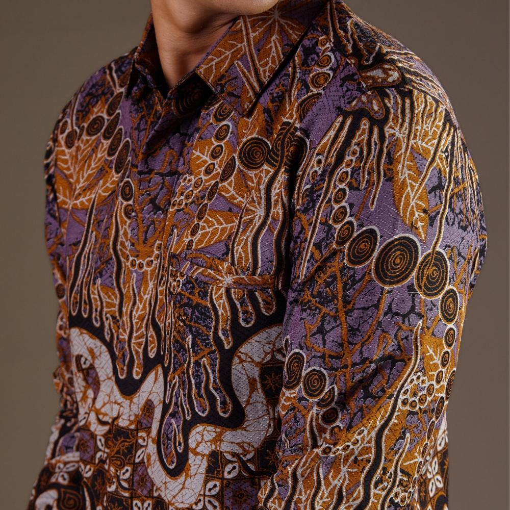 Firelac - Mandalas Premium Men's Long Sleeve Batik Shirt