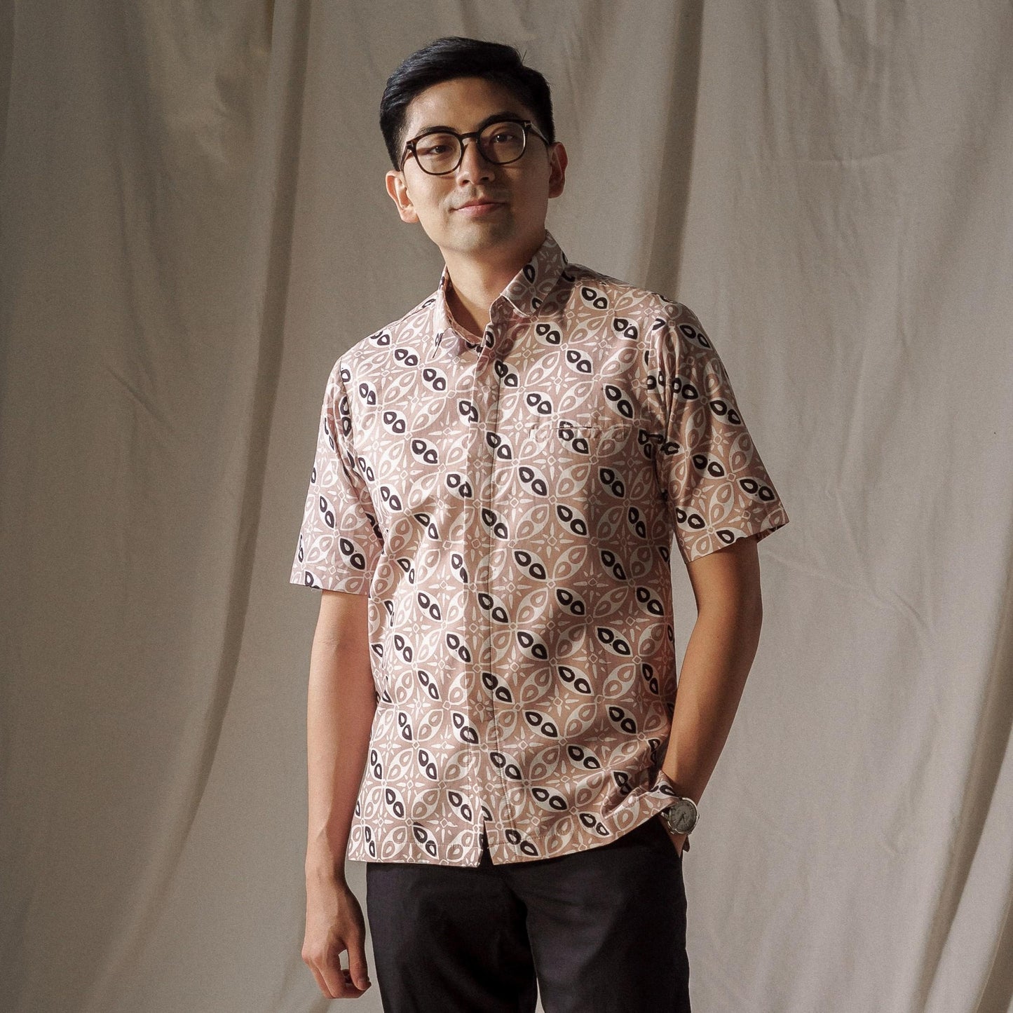 Pangrango - Mandalas Premium Men's Short Sleeve Batik Shirt