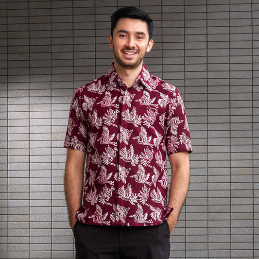 Heron - Mandalas Kemeja Batik Pria Premium Lengan Pendek
