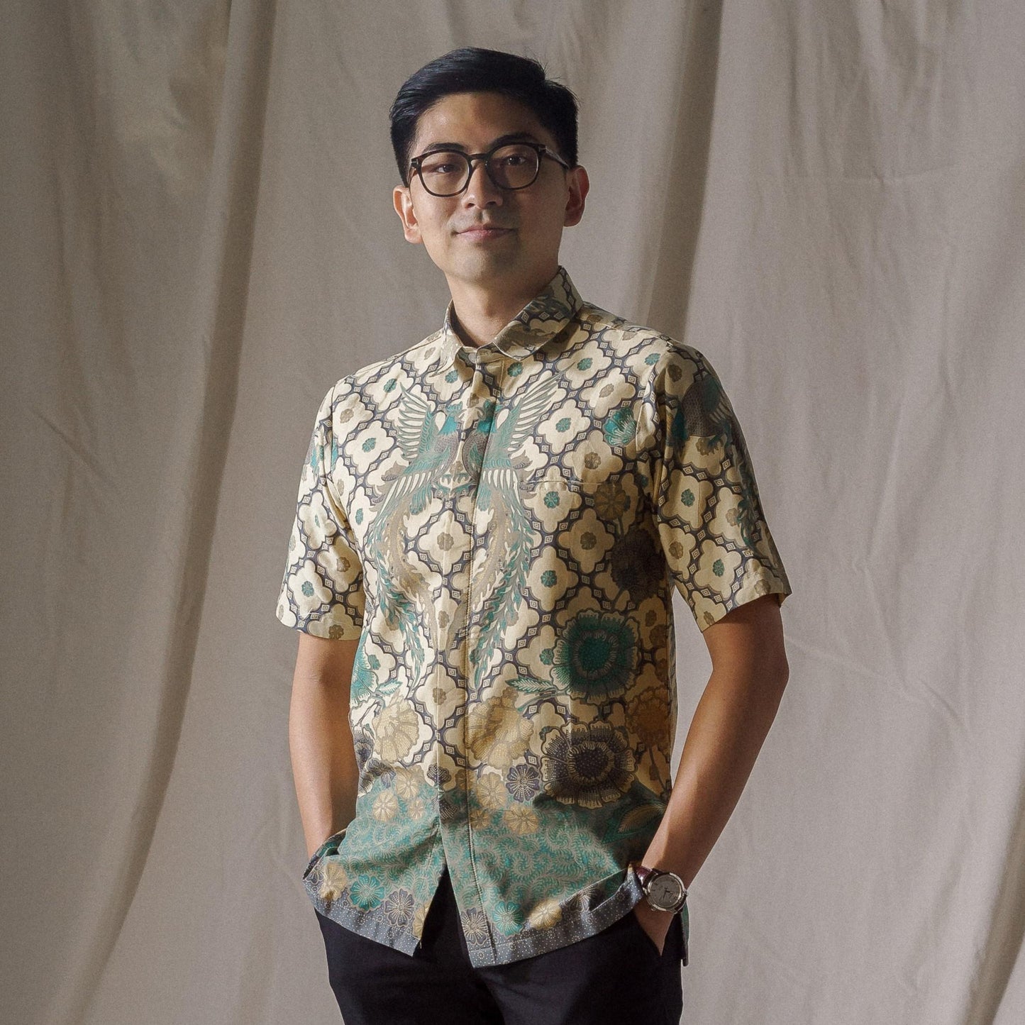 Kuntari - Mandalas Premium Men's Short Sleeve Batik Shirt