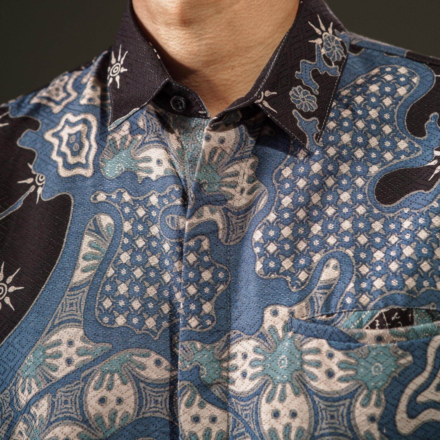 Semiter - Mandalas Premium Men's Long Sleeve Batik Shirt