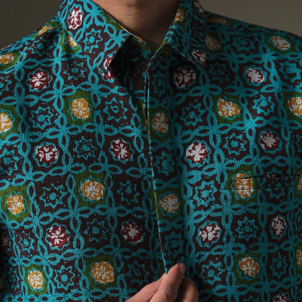 Akeno - Mandalas Premium Men's Short Sleeve Batik Shirt