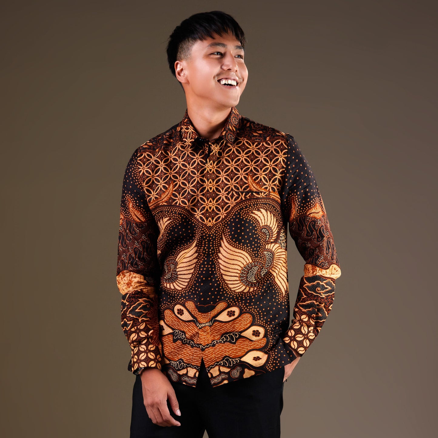 Sentana - Mandalas Premium Men's Long Sleeve Batik Shirt