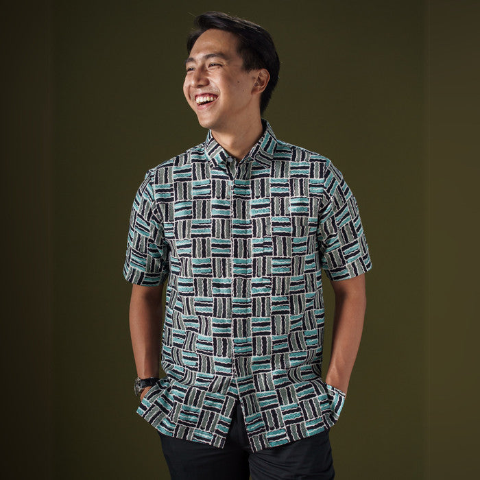 Lapis - Mandalas Premium Men's Short Sleeve Batik Shirt