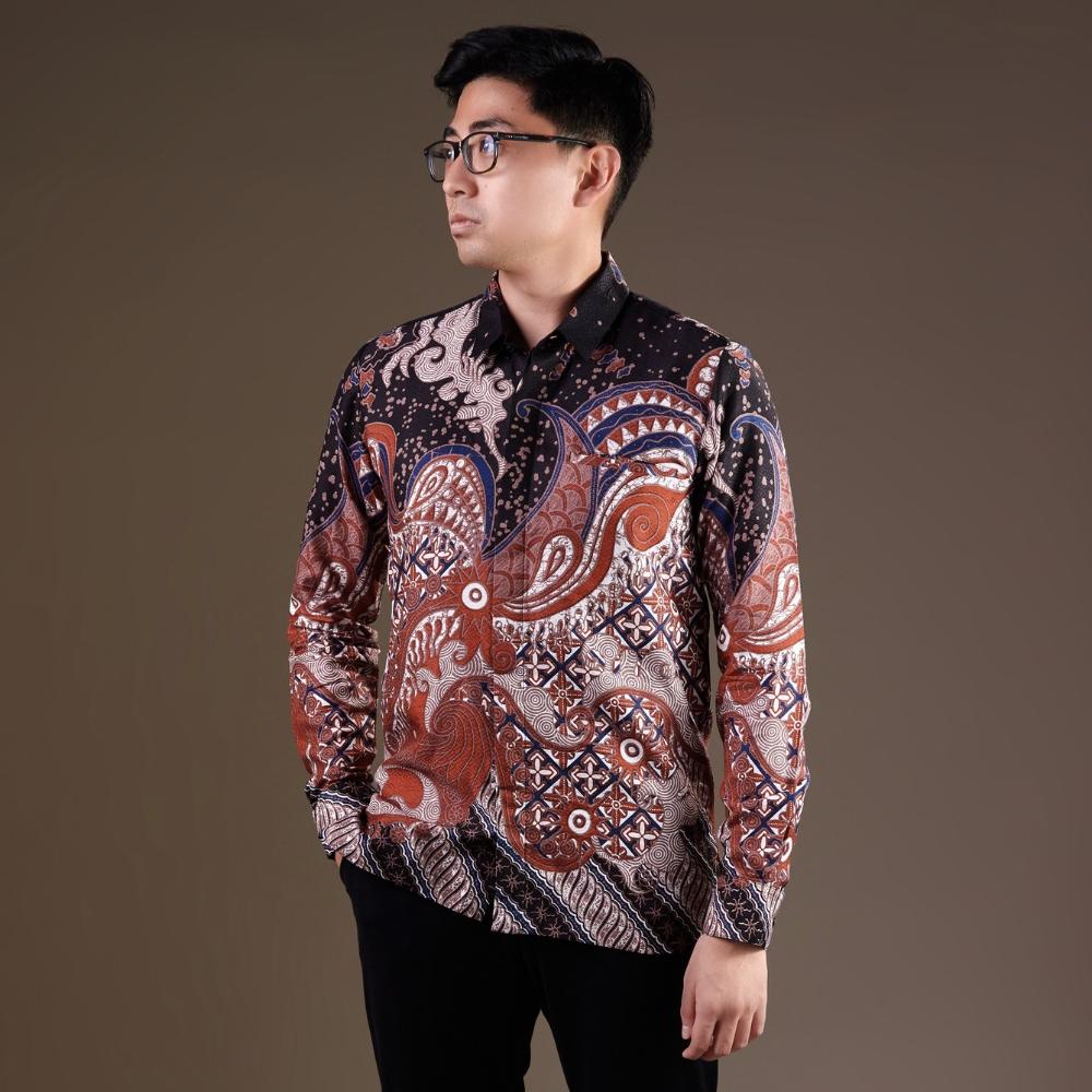 Yumaju - Mandalas Premium Men's Long Sleeve Batik Shirt