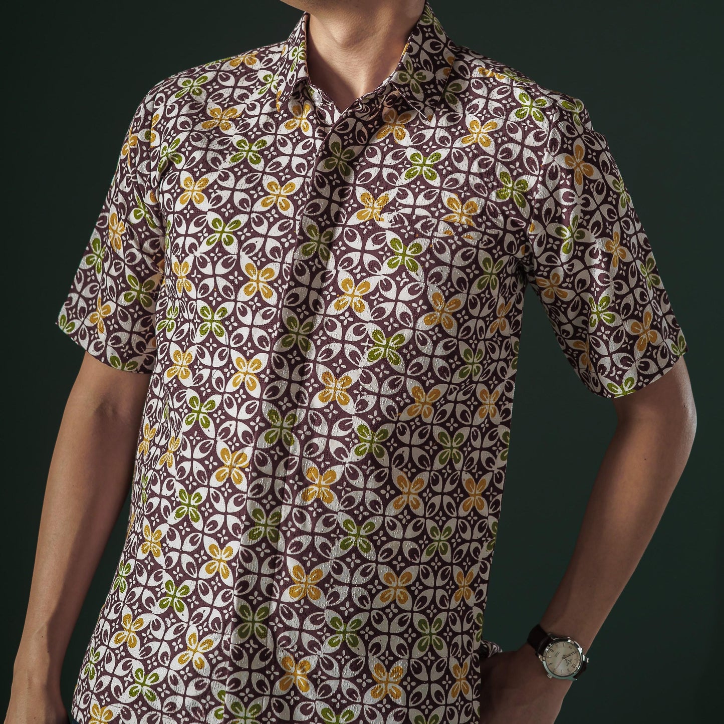 Rakawu - Mandalas Premium Men's Short Sleeve Batik Shirt