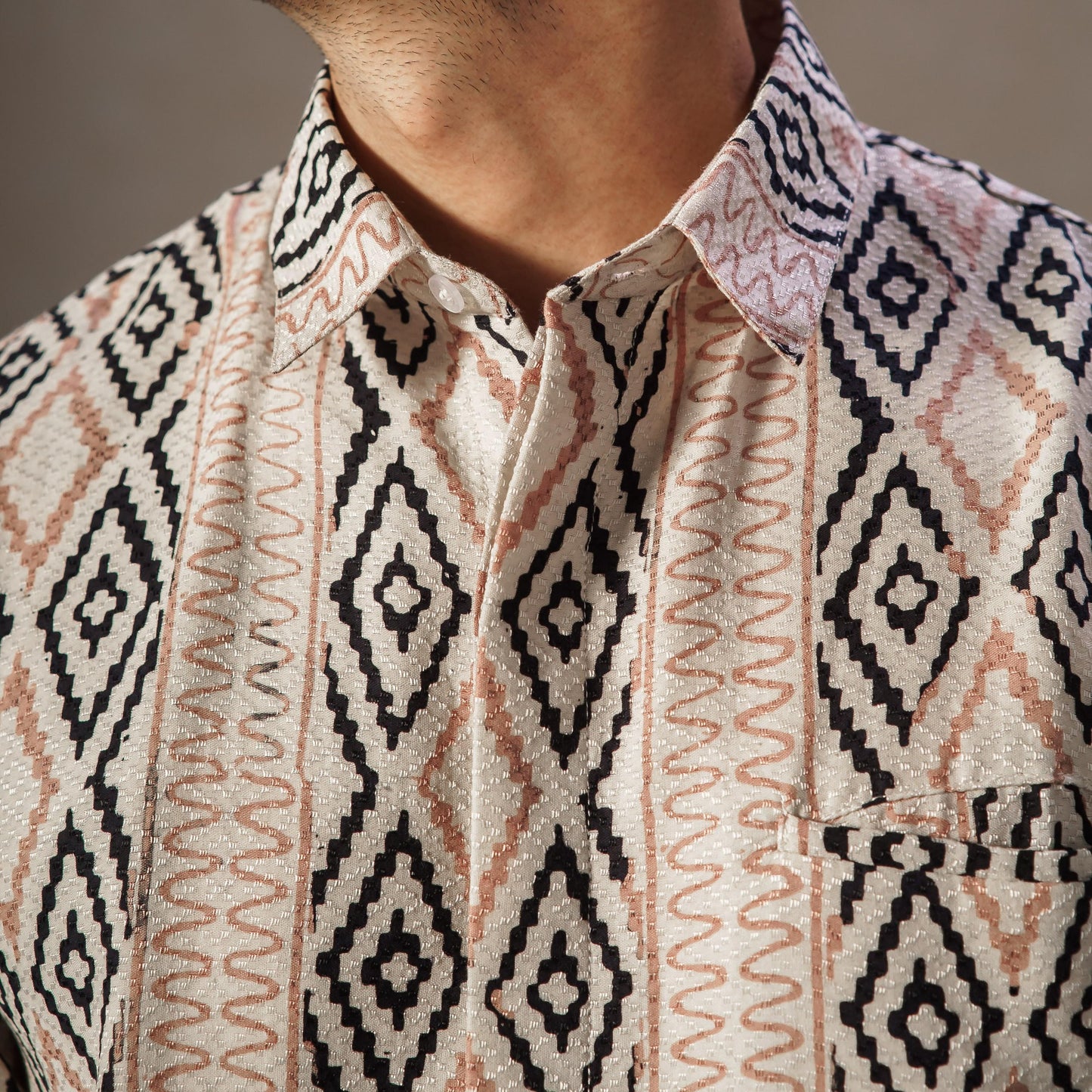 Woven - Mandalas Premium Men's Short Sleeve Batik Shirt