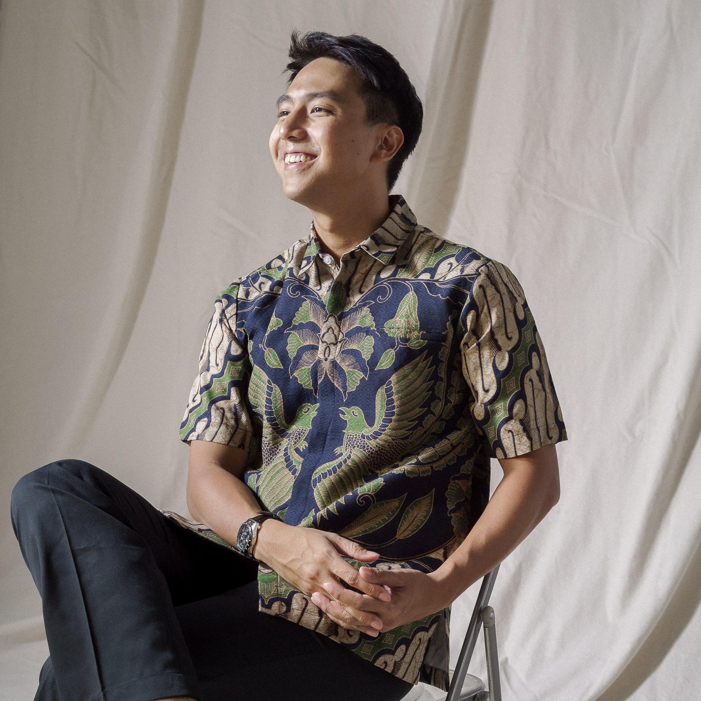 Garajo - Mandalas Premium Men's Short Sleeve Batik Shirt