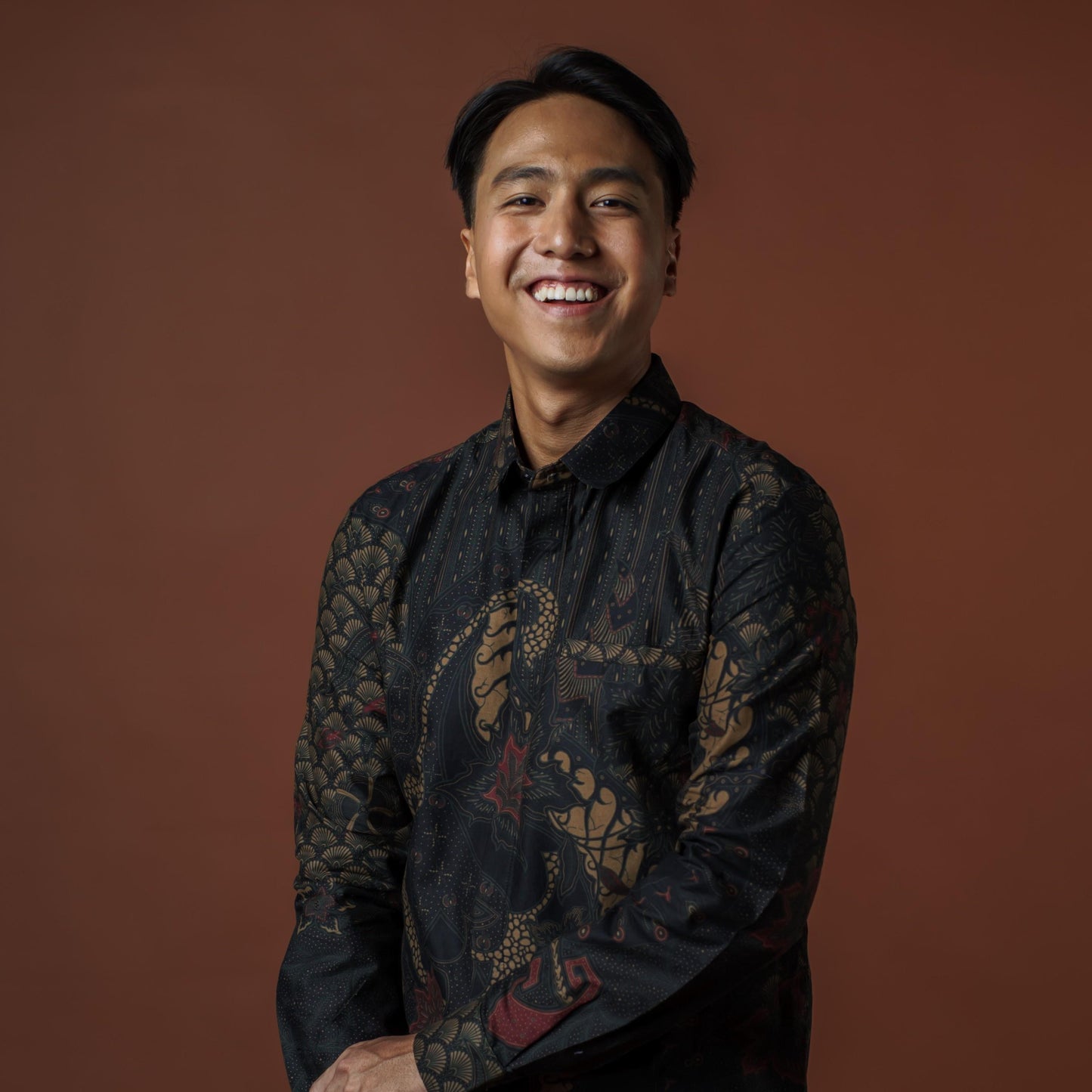 Wasita - Mandalas Premium Men's Long Sleeve Batik Shirt