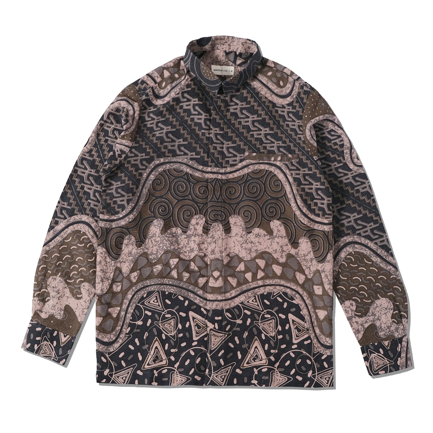 Graval - Mandalas Premium Men's Long Sleeve Batik Shirt