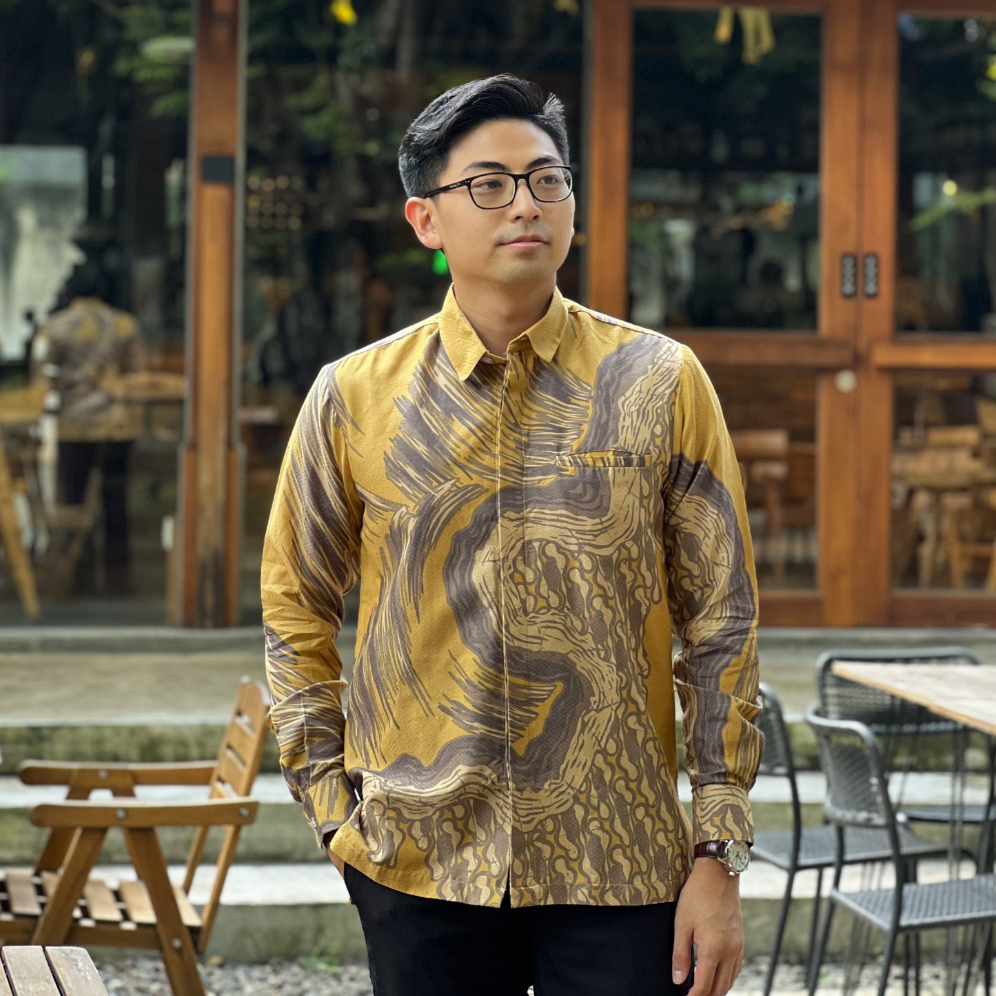 Danamas - Mandalas Premium Men's Long Sleeve Batik Shirt
