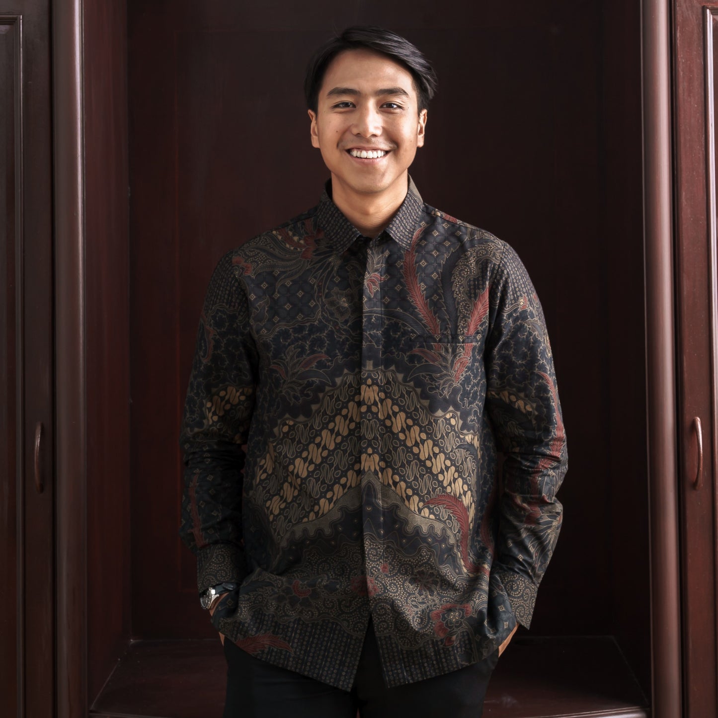 Renaka - Mandalas Premium Men's Long Sleeve Batik Shirt