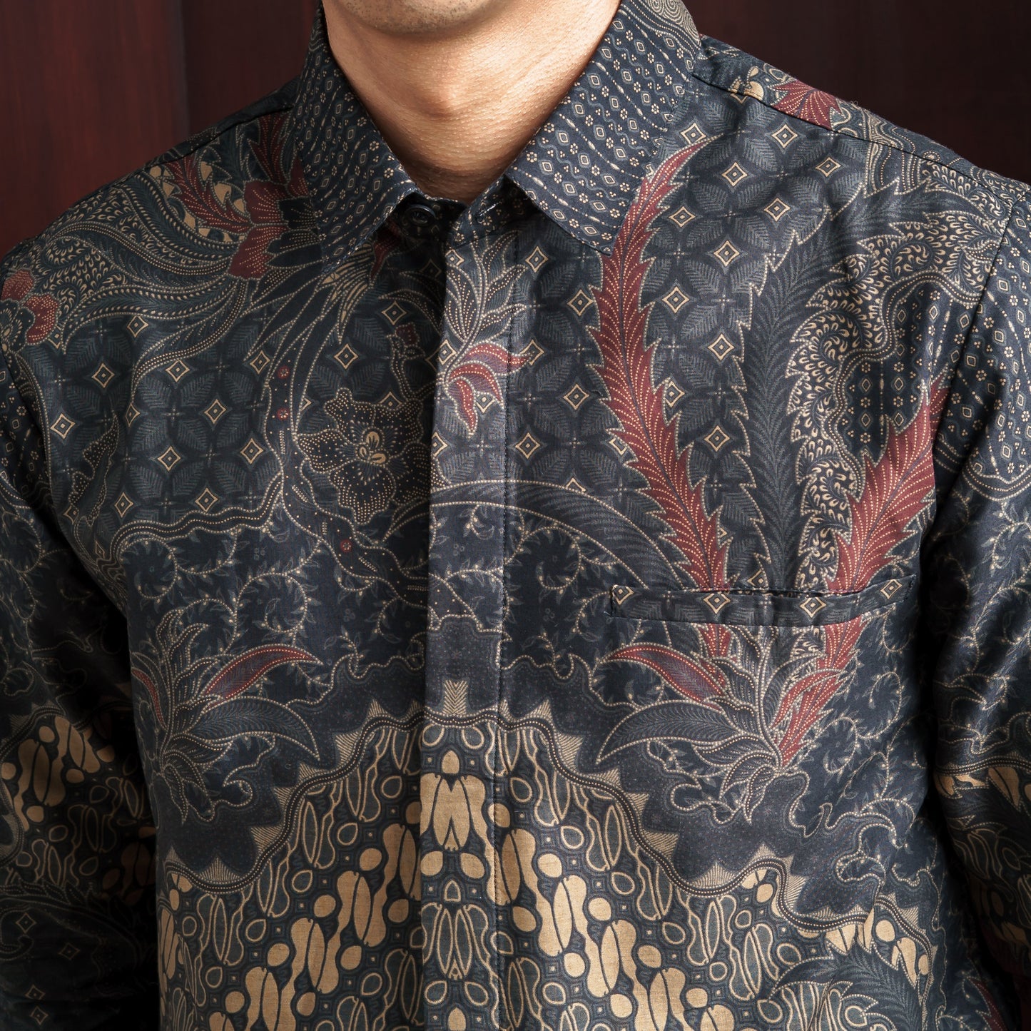 Renaka - Mandalas Premium Men's Long Sleeve Batik Shirt