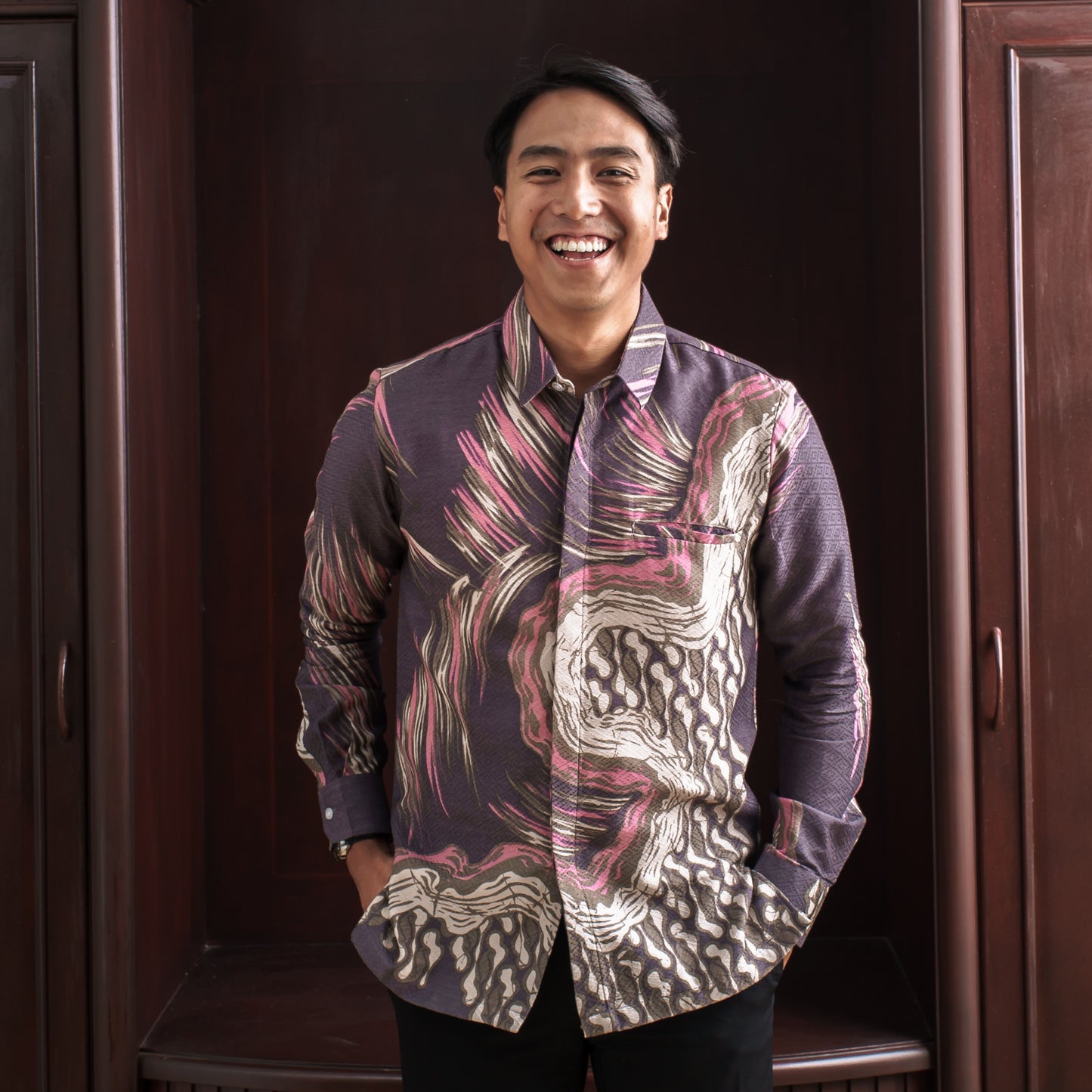 Danja - Mandalas Premium Men's Long Sleeve Batik Shirt