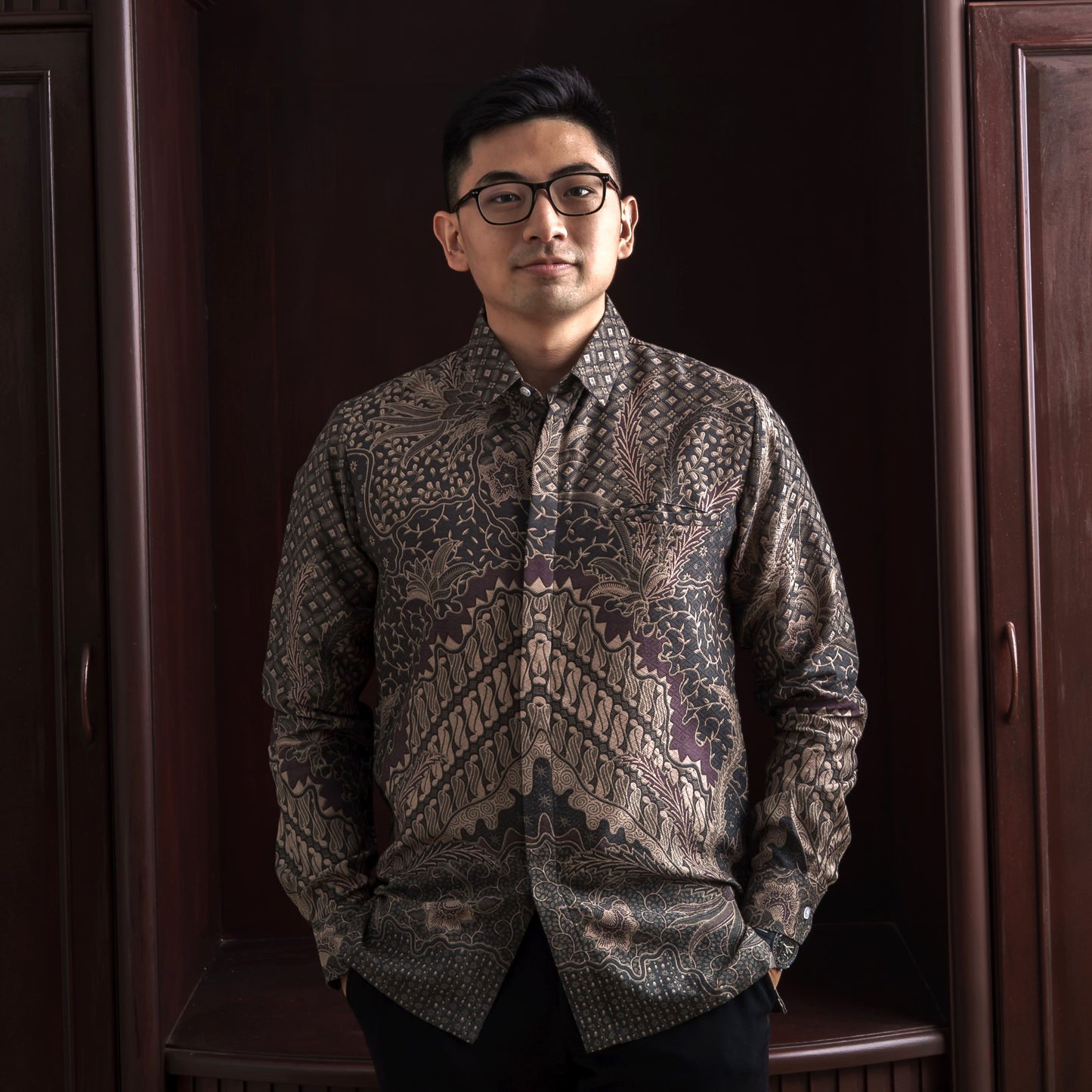 Kanavid - Mandalas Premium Men's Long Sleeve Batik Shirt