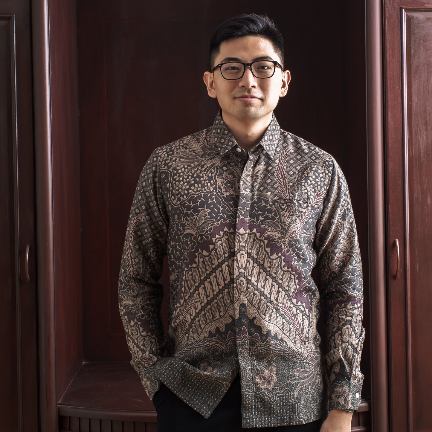 Kanavid - Mandalas Premium Men's Long Sleeve Batik Shirt