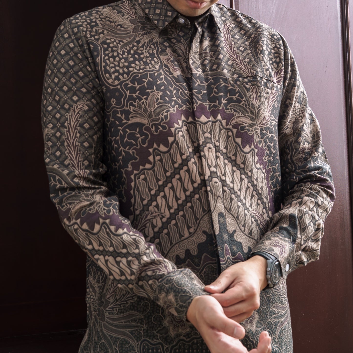 Kanavid - Mandalas Premium Men's Long Sleeve Batik Shirt