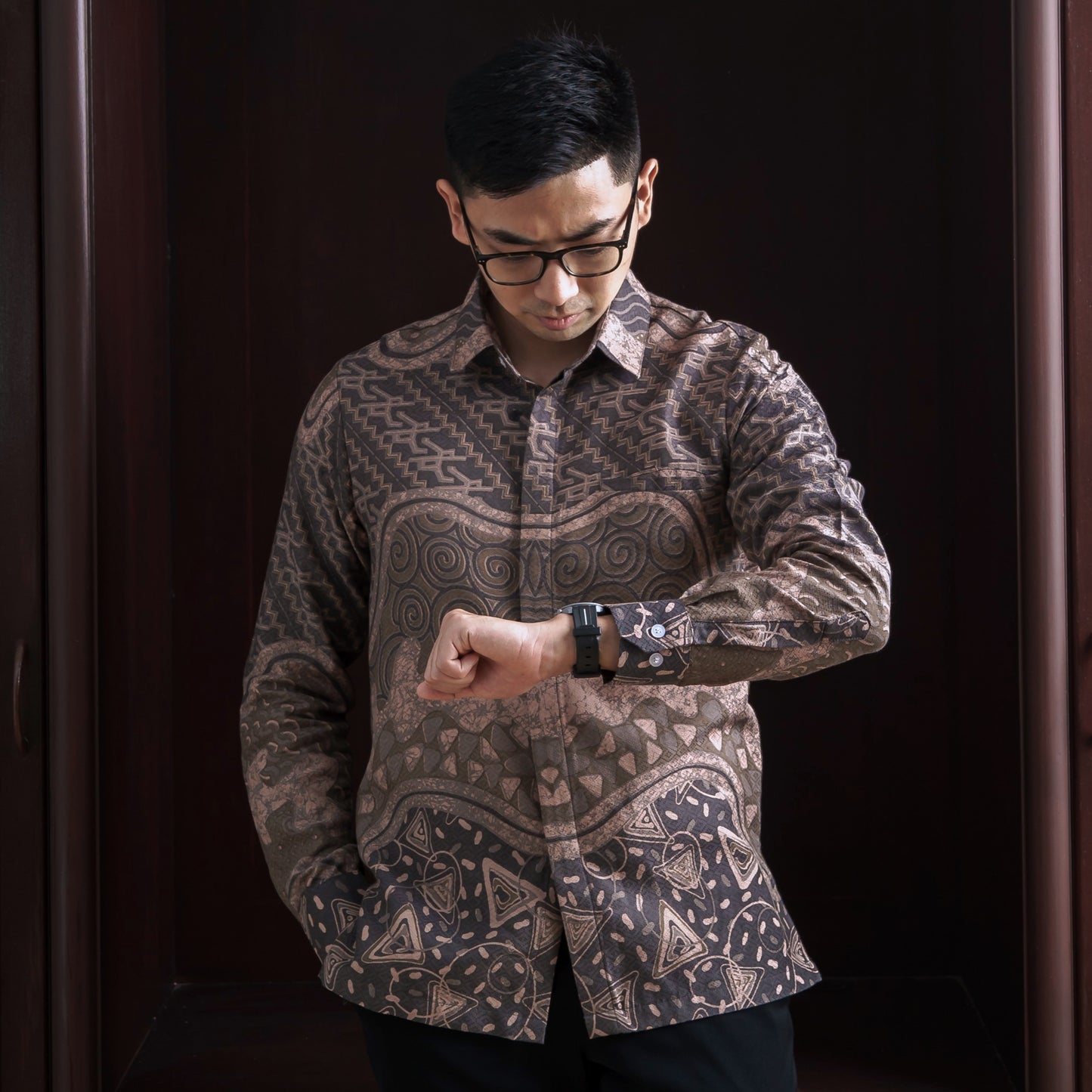 Graval - Mandalas Premium Men's Long Sleeve Batik Shirt