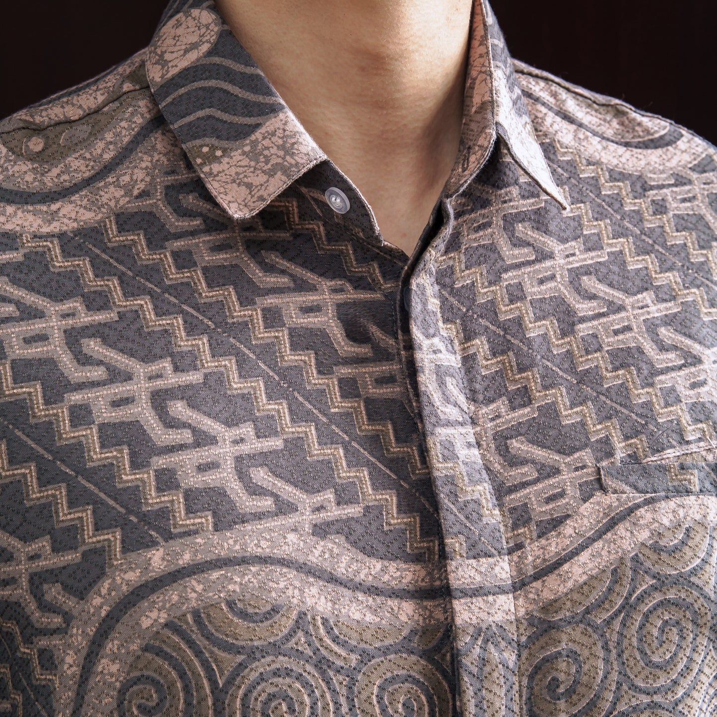 Graval - Mandalas Premium Men's Long Sleeve Batik Shirt