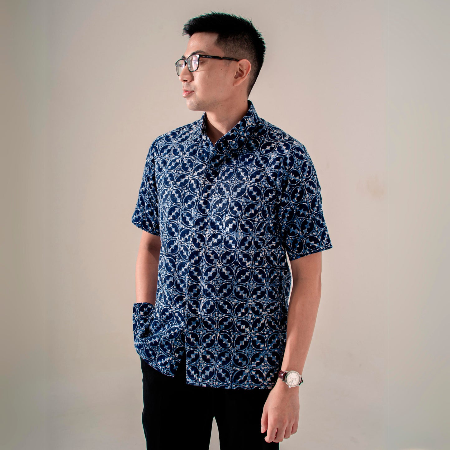 Lavite - Mandalas Premium Men's Short Sleeve Batik Shirt