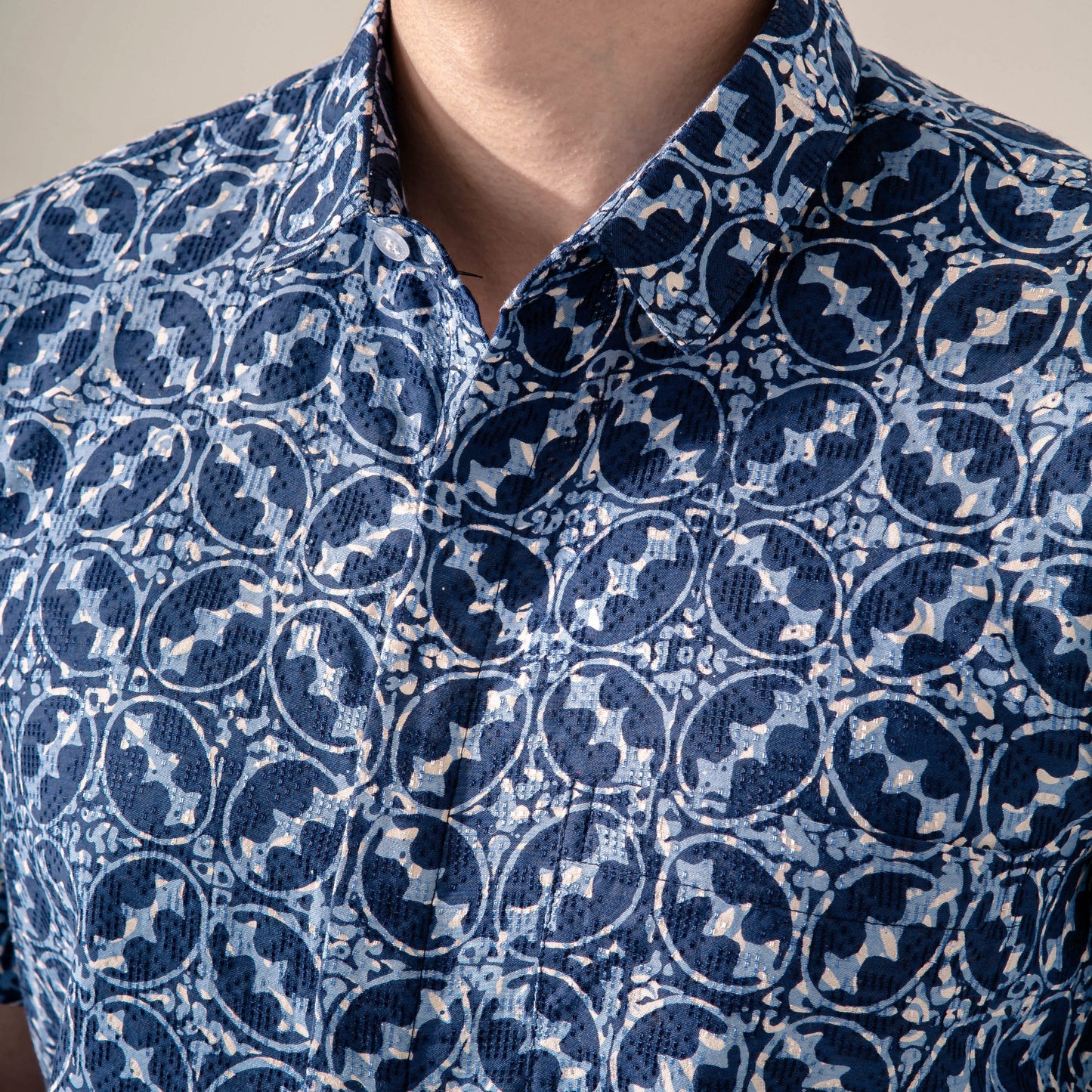 Lavite - Mandalas Premium Men's Short Sleeve Batik Shirt