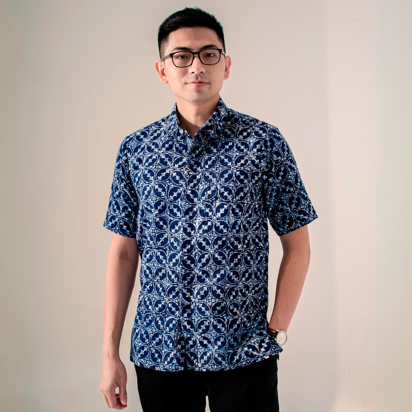 Lavite - Mandalas Premium Men's Short Sleeve Batik Shirt